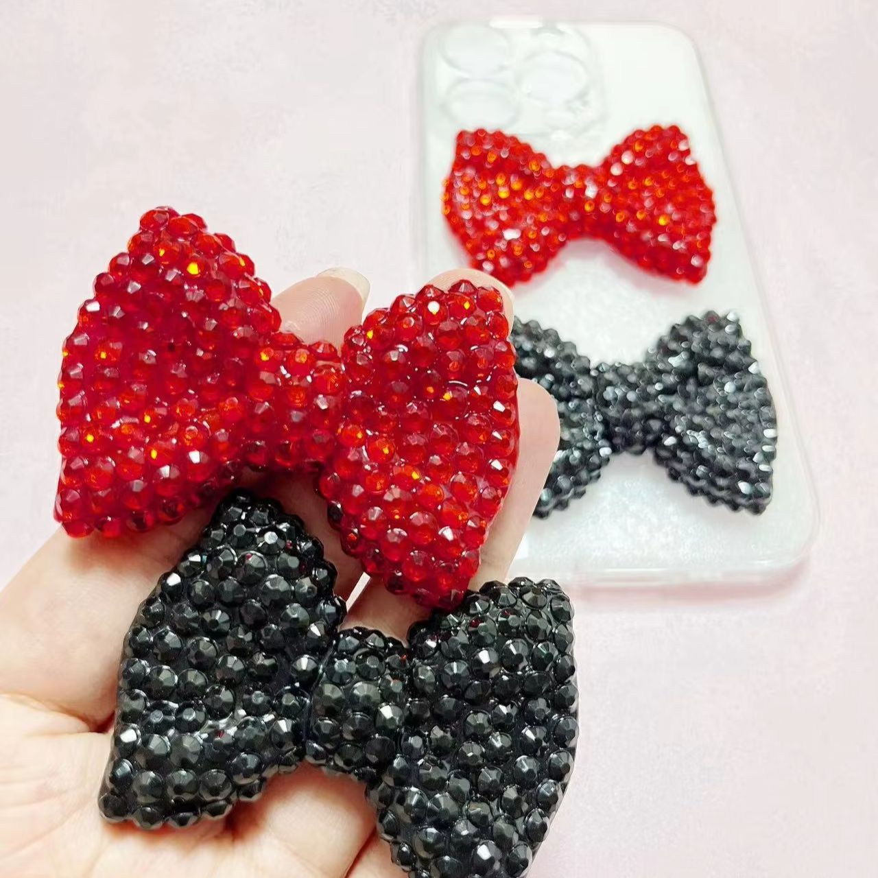 Phone Accessories Logo Design - 1 ชิ้น Y2K Kawaii Bling สีชมพู