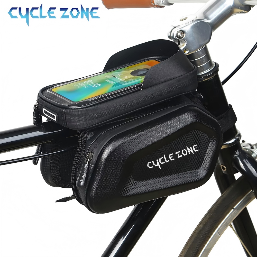 Phone Zone Accessories & Repair Photos - กระเป๋าใส่โทรศัพท์แบบหน้าจอสัมผัสสำหรับจักรยานขนาดใหญ่ กระเป๋าติดเฟรมจักรยานเสือภูเขา กระเป๋าเก็บของสำหรับจักรยาน อุปกรณ์เสริมสำหรับการปั่นจักรยาน