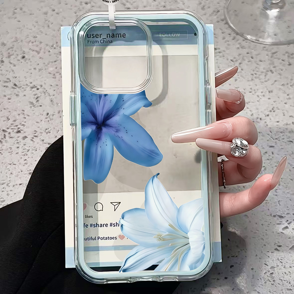 เคสโทรศัพท์ใสลายดอกลิลลี่สีฟ้า - Xo Phone Accessories บทวิจารณ์และราคา
