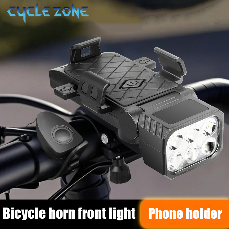 ไฟหน้าจักรยานพร้อมแตรและที่วาง - Phone Zone Accessories & Repair Photos บทวิจารณ์และราคา