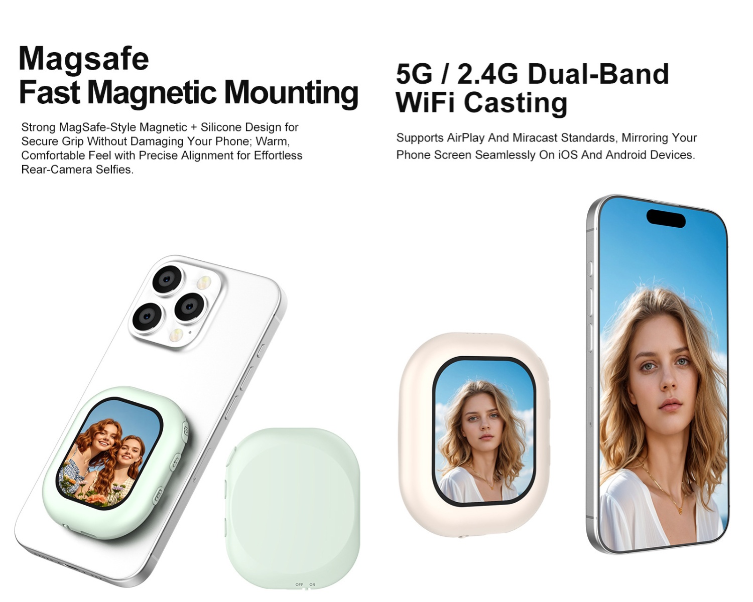 จอภาพเซลฟี่แม่เหล็กไร้สายขนาดเ - Phone Accessories For Android บทวิจารณ์และราคา